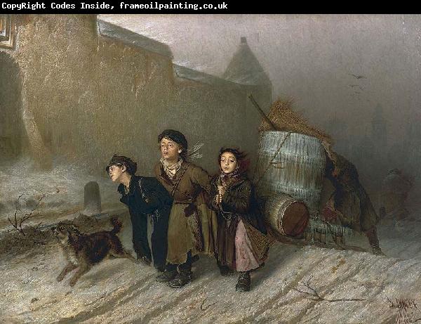 Vasily Perov Troika. Apprentices fetch water
